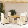 Image de Salon de jardin resine tressee 5 pieces beige 110 x 110 x 71 cm 6 personnes