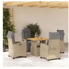 Image de Salon de jardin resine tressee 5 pieces beige 80 x 80 x 71 cm 6 personnes