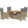 Image de Salon de jardin vidaxl resine tressee 6 personnes beige 110 x 110 x 71 cm 5 pieces