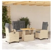 Image de Salon de jardin rotin 4 pieces beige 90 x 55 x 71 cm
