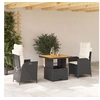 Image de Ensemble à Manger de Jardin avec Coussins 3 pcs, Table de Terrasse, Meubles de Patio, Mobilier d'Extérieur, Noir 3277433