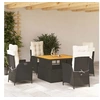 Image de Salon de jardin resine tressee 6 personnes noir 110 x 110 x 71 cm 5 pieces