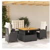 Image de Salon de jardin resine tressee noir 4 pieces 110 x 110 x 71 cm 6 personnes