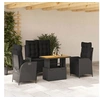 Image de Salon de jardin rotin 2 personnes noir 90 x 55 x 71 cm 4 pieces