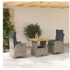 Image de Ensemble à Manger de Jardin avec Coussins 3 pcs, Table de Terrasse, Meubles de Patio, Mobilier d'Extérieur, Gris 3277457