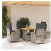 Image de Salon de jardin rotin gris 5 pieces 80 x 80 x 71 cm