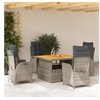 Image de Ensemble à Manger de Jardin avec Coussins 5 pcs, Table de Terrasse, Meubles de Patio, Mobilier d'Extérieur, Gris 3277461