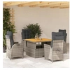Image de Ensemble à Manger de Jardin avec Coussins 5 pcs, Table de Terrasse, Ensemble de Meubles de Patio, Mobilier 3277462