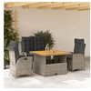 Image de Ensemble à Manger de Jardin avec Coussins 4 pcs, Table de Terrasse, Meubles de Patio, Mobilier d'Extérieur, Gris 3277464