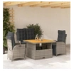 Image de Ensemble à Manger de Jardin avec Coussins 4 pcs, Table de Terrasse, Meubles de Patio, Mobilier d'Extérieur, Gris 3277465