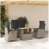 Image de Salon de jardin rotin gris 4 pieces 90 x 55 x 71 cm