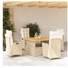 Image de Ensemble à Manger de Jardin avec Coussins 5pcs, Table de Terrasse, Meubles de Patio, Mobilier d'Extérieur, Beige 3277473