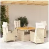 Image de Ensemble à Manger de Jardin avec Coussins 5pcs, Table de Terrasse, Ensemble de Meubles de Patio, Mobilier 3277474