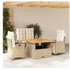 Image de Ensemble à Manger de Jardin avec Coussins 4 pcs, Table de Terrasse, Meubles de Patio, Mobilier d'Extérieur, Beige 3277477
