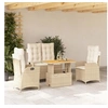 Image de Ensemble à Manger de Jardin avec Coussins 4 pcs, Table de Terrasse, Meubles de Patio, Mobilier d'Extérieur, Beige 3277479