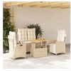 Image de Ensemble à Manger de Jardin avec Coussins 4 pcs, Table de Terrasse, Meubles de Patio, Mobilier d'Extérieur, Beige 3277480