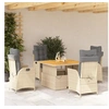 Image de Ensemble à Manger de Jardin avec Coussins 5pcs, Table de Terrasse, Meubles de Patio, Mobilier d'Extérieur, Beige 3277485