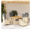 Image de Salon de jardin beige 5 pieces rotin 110 x 110 x 71 cm