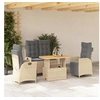 Image de Ensemble à Manger de Jardin avec Coussins 4 pcs, Table de Terrasse, Meubles de Patio, Mobilier d'Extérieur, Beige 3277492