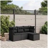 Image de Salon de Jardin avec Coussins 4 pcs, Canapés de Terrasse, Ensemble de Meubles de Patio, Mobilier d'Extérieur, Noir 3263111