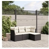 Image de Salon de Jardin avec Coussins 4 pcs, Canapés de Terrasse, Ensemble de Meubles de Patio, Mobilier d'Extérieur, Noir 3263112