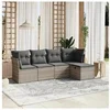 Image de Salon de Jardin avec Coussins 5 pcs, Canapés de Terrasse, Ensemble de Meubles de Patio, Mobilier d'Extérieur, Gris 3263138