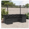 Image de Salon de Jardin avec Coussins 6 pcs, Canapés de Terrasse, Ensemble de Meubles de Patio, Mobilier d'Extérieur, Noir 3263171