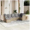 Image de Salon de jardin modulable rotin beige 7 pieces 62 x 62 x 69 cm 7 personnes
