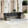 Image de Salon de Jardin avec Coussins 7 pcs, Canapés de Terrasse, Ensemble de Meubles de Patio, Mobilier d'Extérieur, Gris 3263198