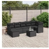 Image de Salon de Jardin avec Coussins 8 pcs, Canapés de Terrasse, Ensemble de Meubles de Patio, Mobilier d'Extérieur, Noir 3263201