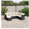 Image de Salon de Jardin avec Coussins 7 pcs, Canapés de Terrasse, Ensemble de Meubles de Patio, Mobilier d'Extérieur, Noir 3263212