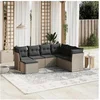 Image de Salon de Jardin avec Coussins 7 pcs, Canapés de Terrasse, Ensemble de Meubles de Patio, Mobilier d'Extérieur, Gris 3263218