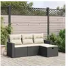 Image de Salon de jardin modulable resine tressee noir 4 pieces 55.0 x 62 x 69 4 personnes