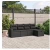 Image de Salon de Jardin avec Coussins 5 pcs, Canapés de Terrasse, Ensemble de Meubles de Patio, Mobilier d'Extérieur, Noir 3263461