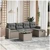 Image de Salon de jardin modulable gris resine tressee 6 pieces 62 x 55 x 69 cm 5 personnes