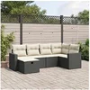 Image de Salon de Jardin avec Coussins 6 pcs, Canapés de Terrasse, Ensemble de Meubles de Patio, Mobilier d'Extérieur, Noir 3263482
