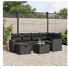 Image de Salon de Jardin avec Coussins 7 pcs, Canapés de Terrasse, Ensemble de Meubles de Patio, Mobilier d'Extérieur, Noir 3263491