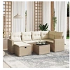 Image de Salon de jardin modulable resine tressee beige 7 pieces x 65.5 x 69