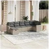 Image de Salon de Jardin avec Coussins 7 pcs, Canapés de Terrasse, Ensemble de Meubles de Patio, Mobilier d'Extérieur, Gris 3263508