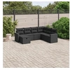 Image de Salon de Jardin avec Coussins 7 pcs, Canapés de Terrasse, Ensemble de Meubles de Patio, Mobilier d'Extérieur, Noir 3263521