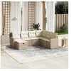 Image de Salon de jardin modulable rotin beige 7 pieces x 65.5 x 69 7 personnes