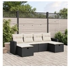 Image de Salon de Jardin avec Coussins 6 pcs, Canapés de Terrasse, Ensemble de Meubles de Patio, Mobilier d'Extérieur, Noir 3263542