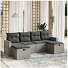 Image de Salon de jardin modulable rotin gris 6 pieces x 65.5 x 69 6 personnes