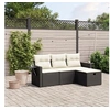 Image de Salon de Jardin avec Coussins 4 pcs, Canapés de Terrasse, Ensemble de Meubles de Patio, Mobilier d'Extérieur, Noir 3263752