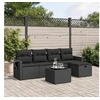 Image de Salon de Jardin avec Coussins 6 pcs, Canapés de Terrasse, Ensemble de Meubles de Patio, Mobilier d'Extérieur, Noir 3263781