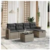 Image de Salon de jardin modulable resine tressee gris 6 pieces x 61.5 x 69