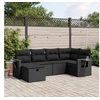 Image de Salon de Jardin avec Coussins 6 pcs, Canapés de Terrasse, Ensemble de Meubles de Patio, Mobilier d'Extérieur, Noir 3263791