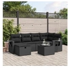 Image de Salon de Jardin avec Coussins 7 pcs, Canapés de Terrasse, Ensemble de Meubles de Patio, Mobilier d'Extérieur, Noir 3263801