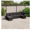Image de Salon de Jardin avec Coussins 7 pcs, Canapés de Terrasse, Ensemble de Meubles de Patio, Mobilier d'Extérieur, Noir 3263811