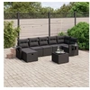 Image de Salon de Jardin avec Coussins 8 pcs, Canapés de Terrasse, Ensemble de Meubles de Patio, Mobilier d'Extérieur, Noir 3263821